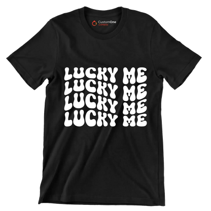 Lucky me - St. Patrick's Day T-Shirt-Black-S-Custom One Express