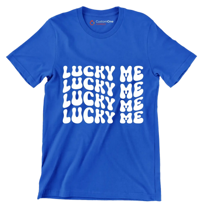Lucky me - St. Patrick's Day T-Shirt-Blue-S-Custom One Express