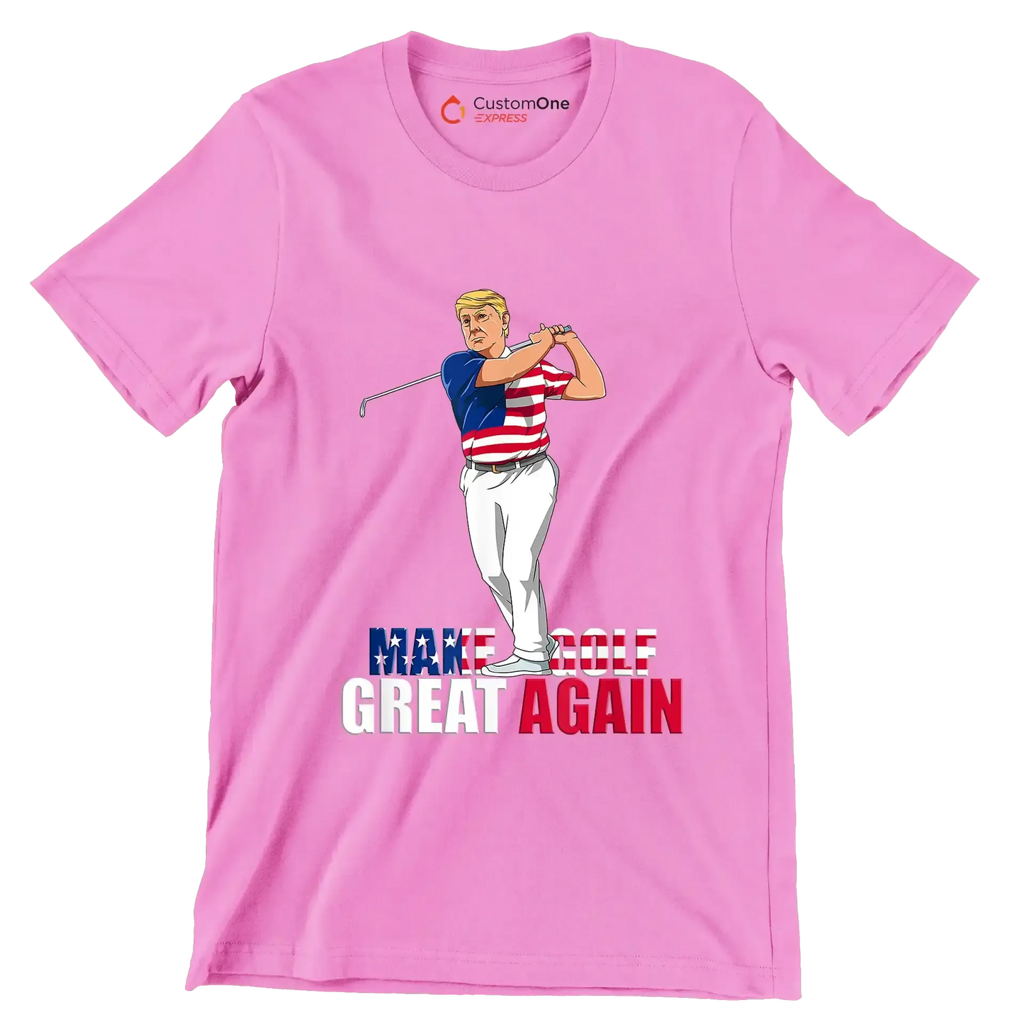 MAKE GOLF GREAT AGAIN - Golf Themed T-Shirt-Pink-S-Custom One Express