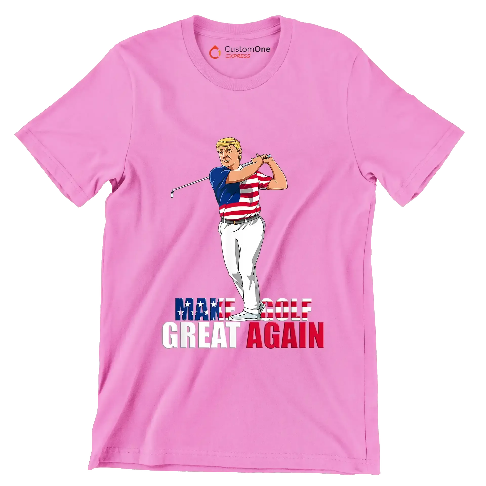 MAKE GOLF GREAT AGAIN - Golf Themed T-Shirt-Pink-S-Custom One Express