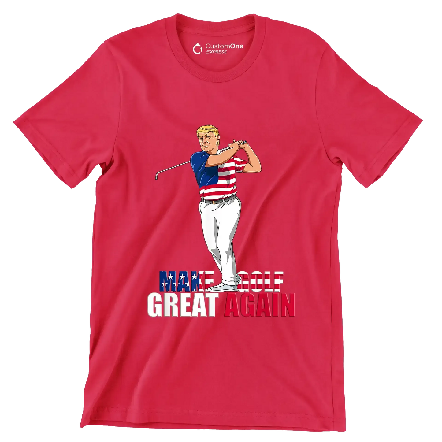 MAKE GOLF GREAT AGAIN - Golf Themed T-Shirt-Red-S-Custom One Express