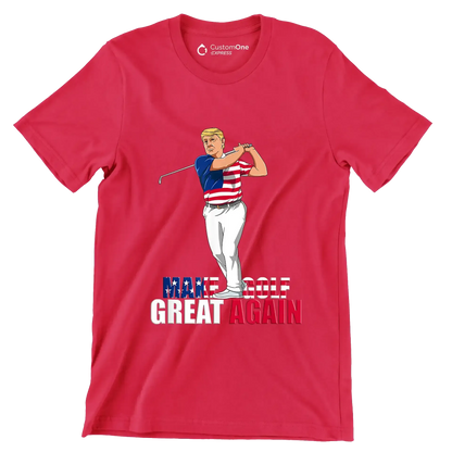 MAKE GOLF GREAT AGAIN - Golf Themed T-Shirt-Red-S-Custom One Express