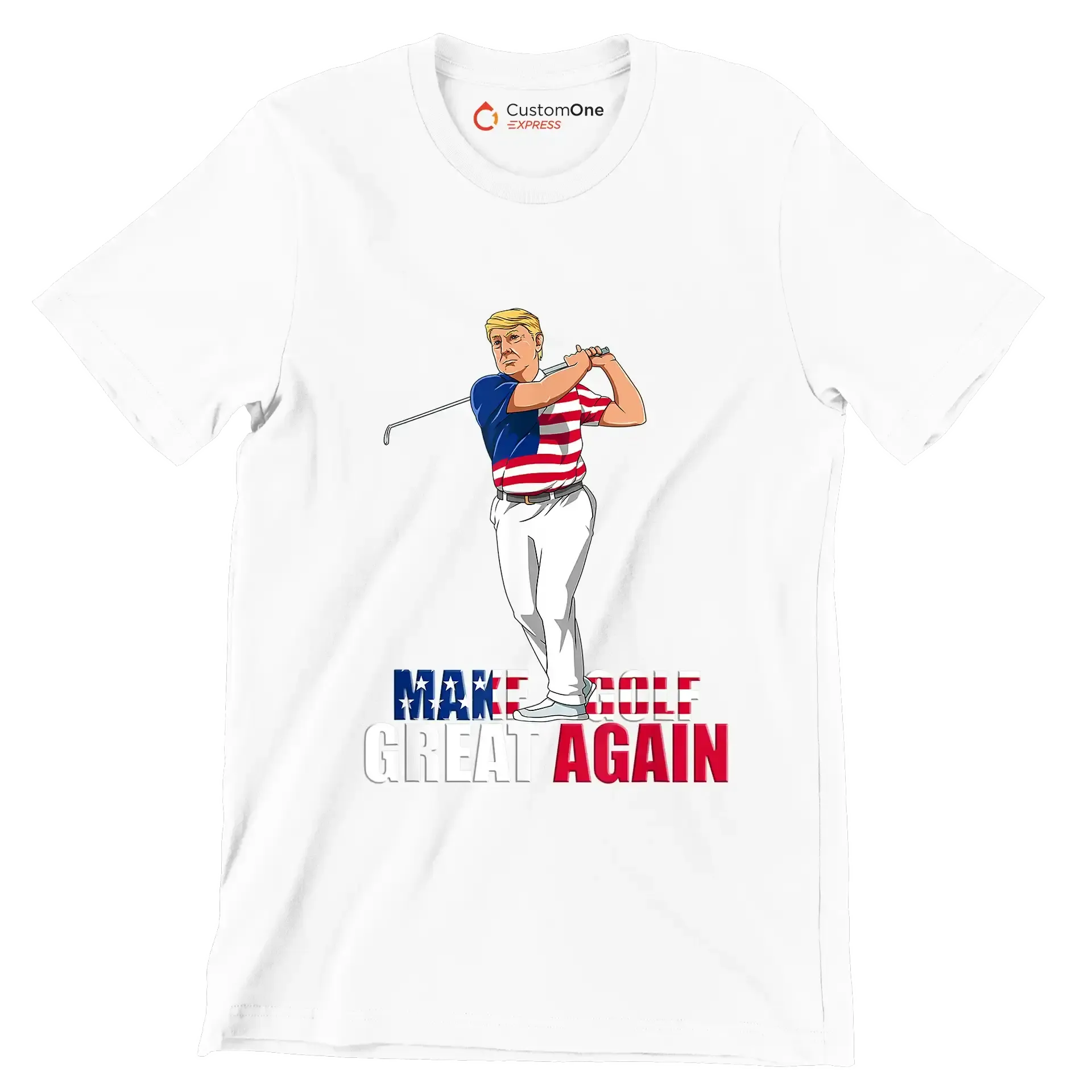 MAKE GOLF GREAT AGAIN - Golf Themed T-Shirt-White-S-Custom One Express