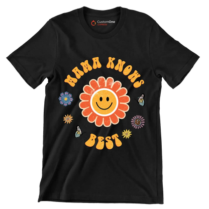 MAMA KNOWS BEST - Mother’s Day T-Shirt-Black-S-Custom One Express