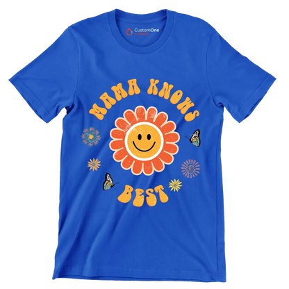 MAMA KNOWS BEST - Mother’s Day T-Shirt-Blue-S-Custom One Express