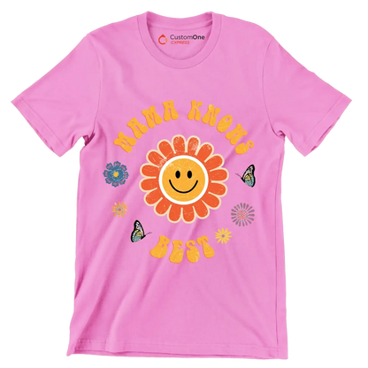 MAMA KNOWS BEST - Mother’s Day T-Shirt-Pink-S-Custom One Express