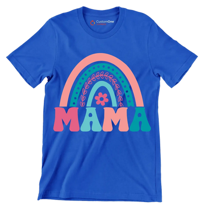 MAMA - Mother’s Day T-Shirt-Blue-S-Custom One Express