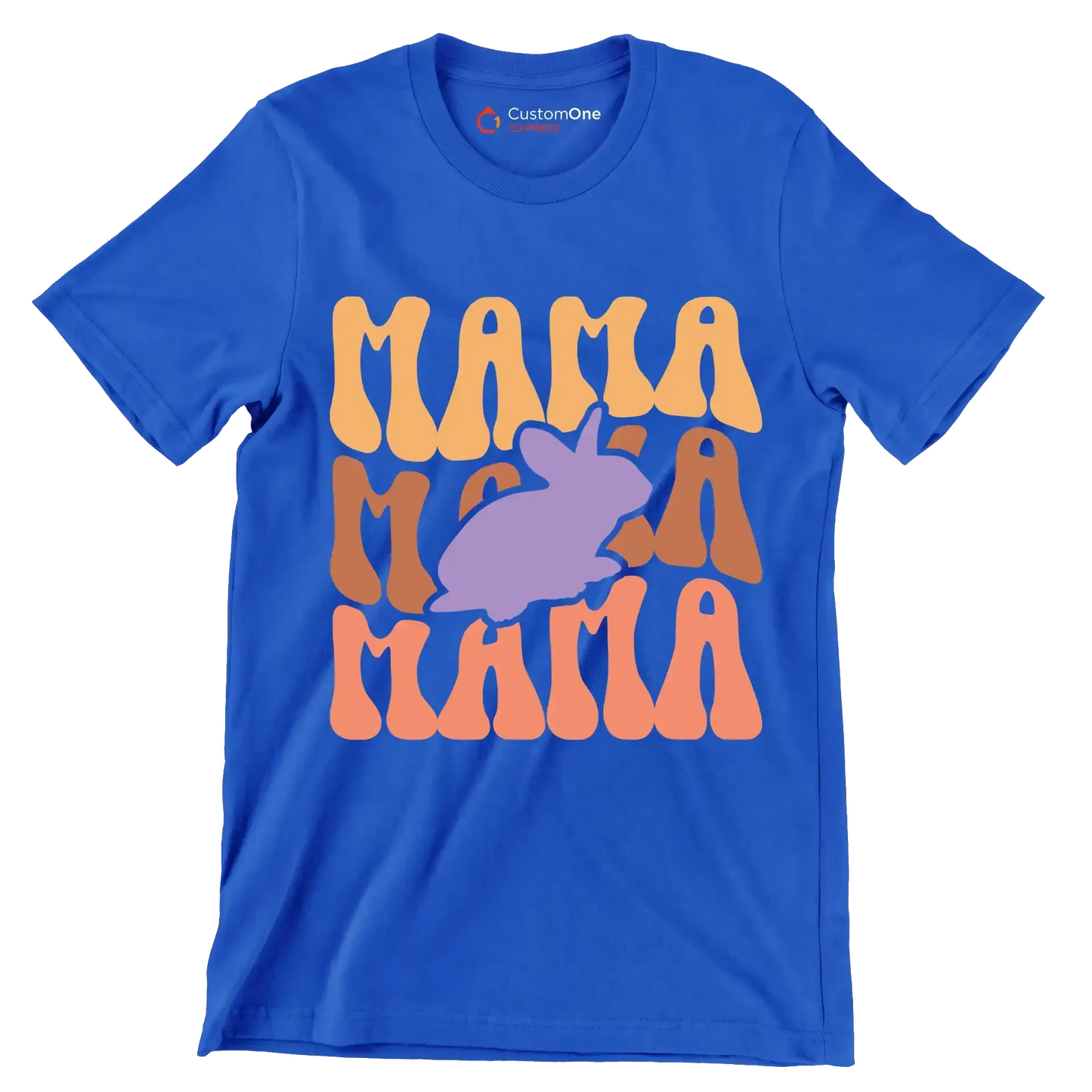 MAMA - Mother’s Day T-Shirt-Blue-S-Custom One Express