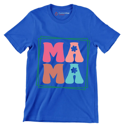 MAMA - Mother’s Day T-Shirt-Blue-S-Custom One Express