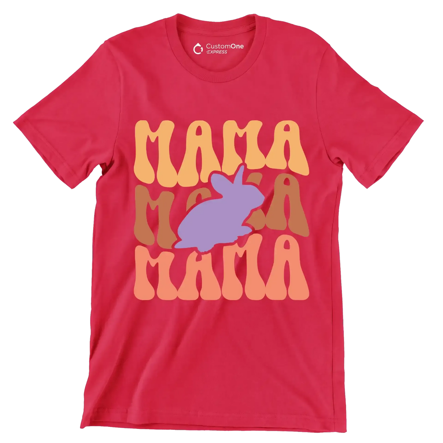 MAMA - Mother’s Day T-Shirt-Red-S-Custom One Express