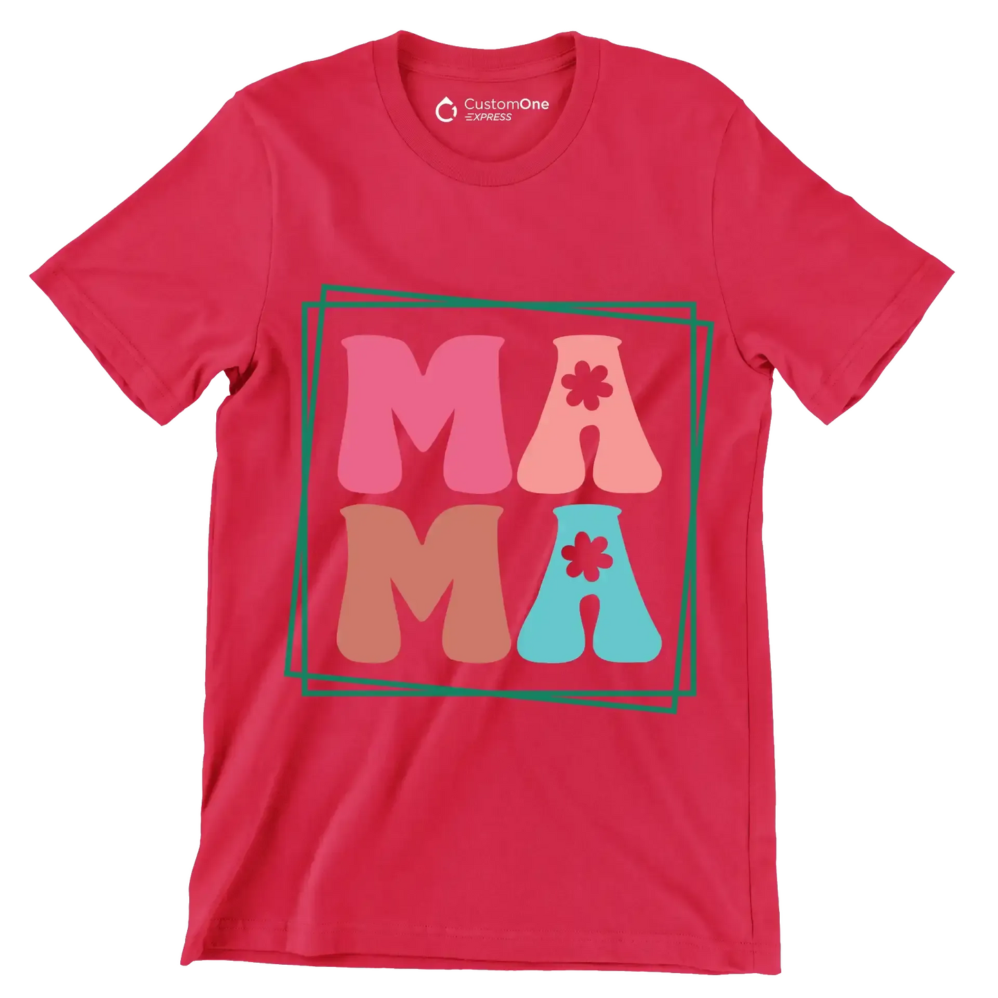 MAMA - Mother’s Day T-Shirt-Red-S-Custom One Express