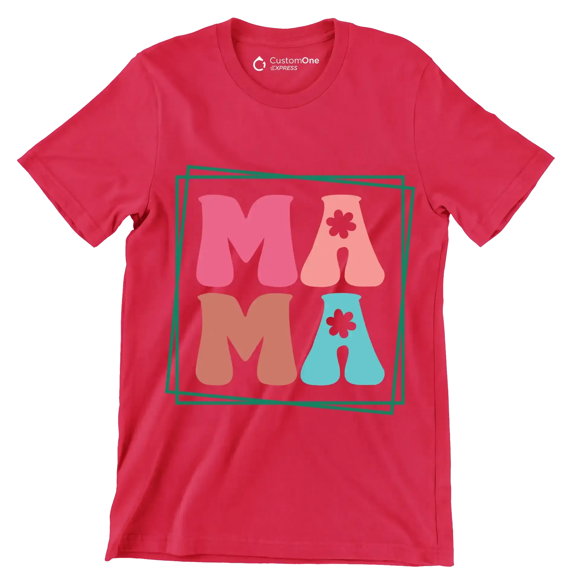 MAMA - Mother’s Day T-Shirt-Red-S-Custom One Express
