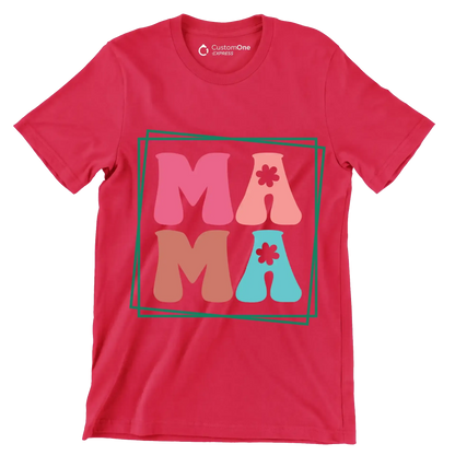 MAMA - Mother’s Day T-Shirt-Red-S-Custom One Express