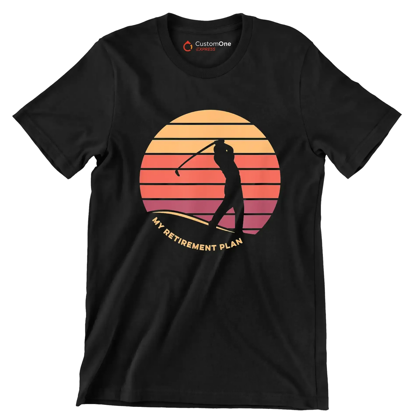 MY RETIREMENT PLAN - Golf Themed T-Shirt-Black-S-Custom One Express