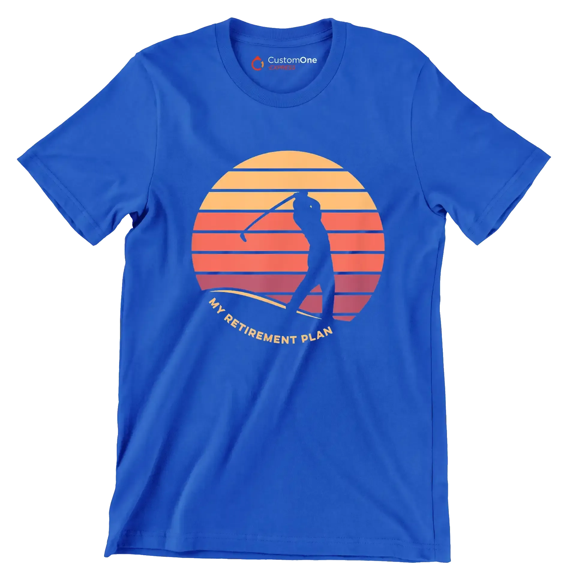 MY RETIREMENT PLAN - Golf Themed T-Shirt-Blue-S-Custom One Express