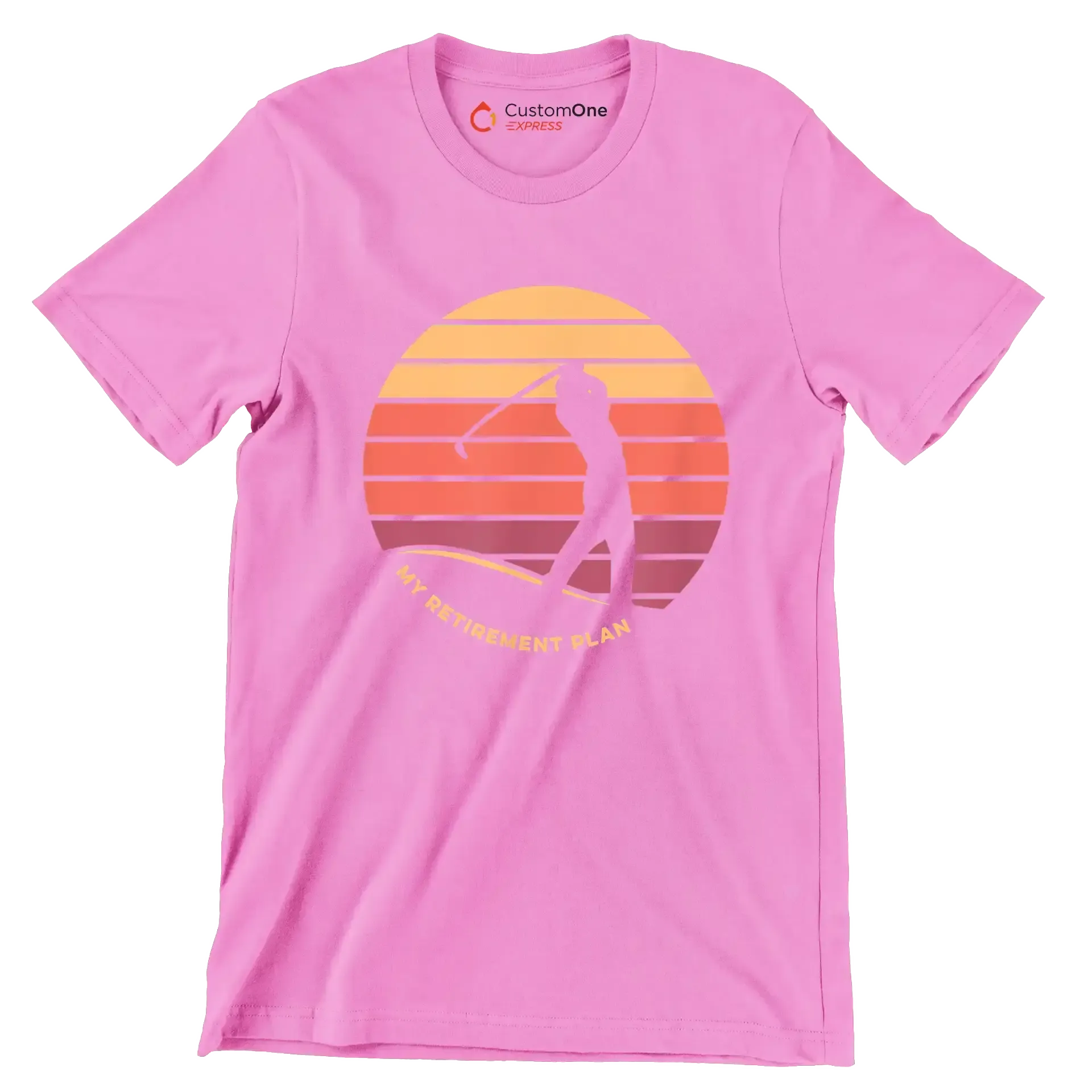 MY RETIREMENT PLAN - Golf Themed T-Shirt-Pink-S-Custom One Express