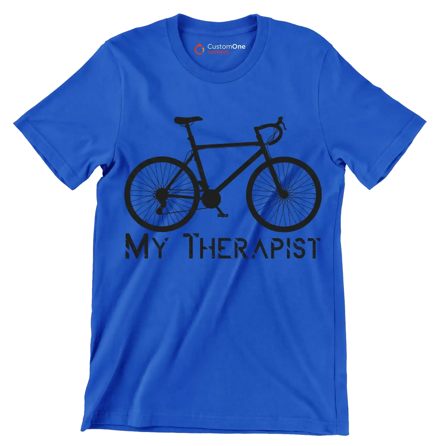MY THERAPIST - Bicycle Themed T-Shirt-Blue-S-Custom One Express