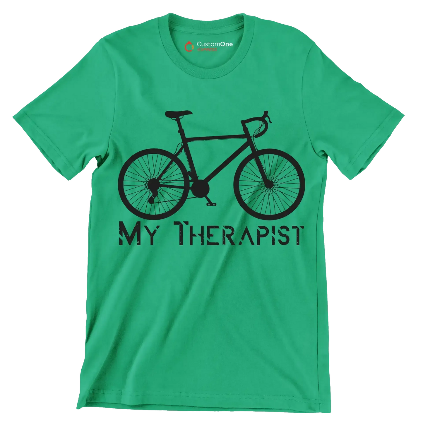 MY THERAPIST - Bicycle Themed T-Shirt-Green-S-Custom One Express