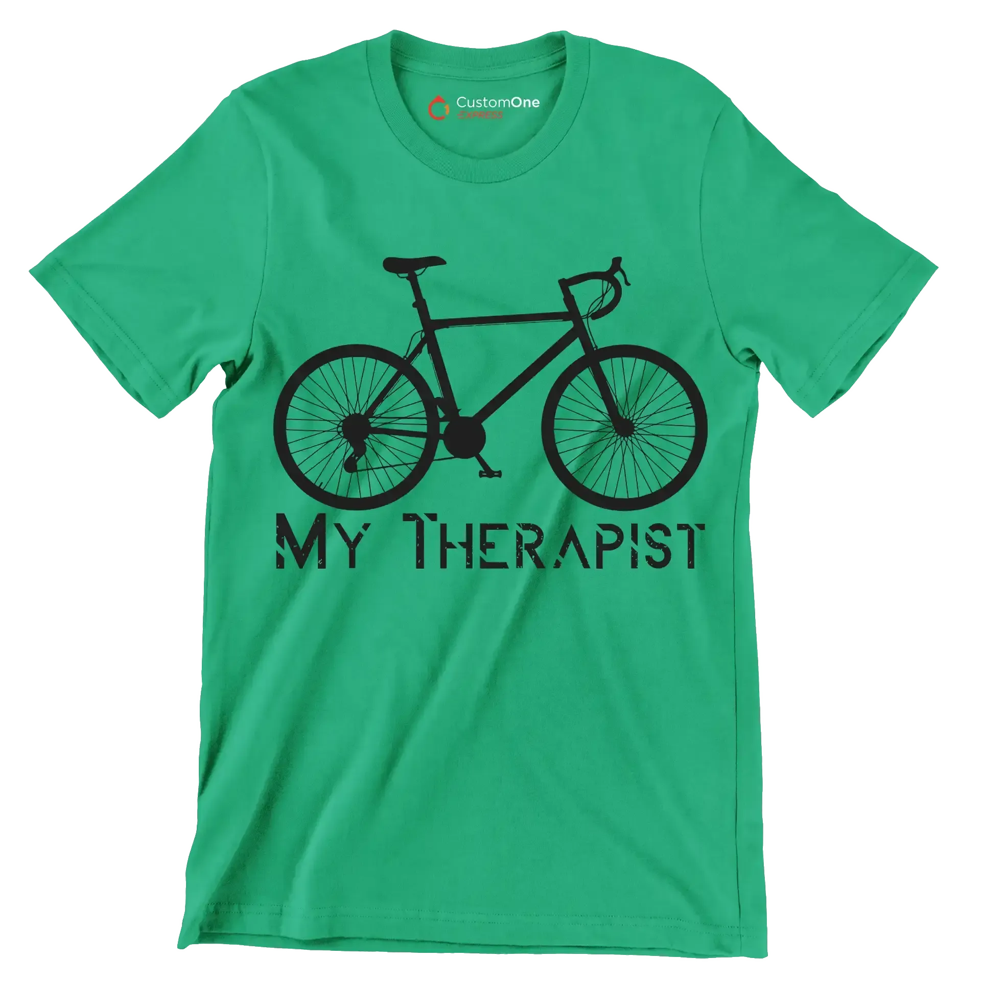 MY THERAPIST - Bicycle Themed T-Shirt-Green-S-Custom One Express