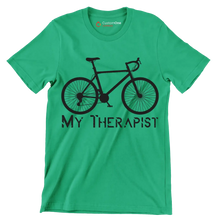 MY THERAPIST - Bicycle Themed T-Shirt-Green-S-Custom One Express
