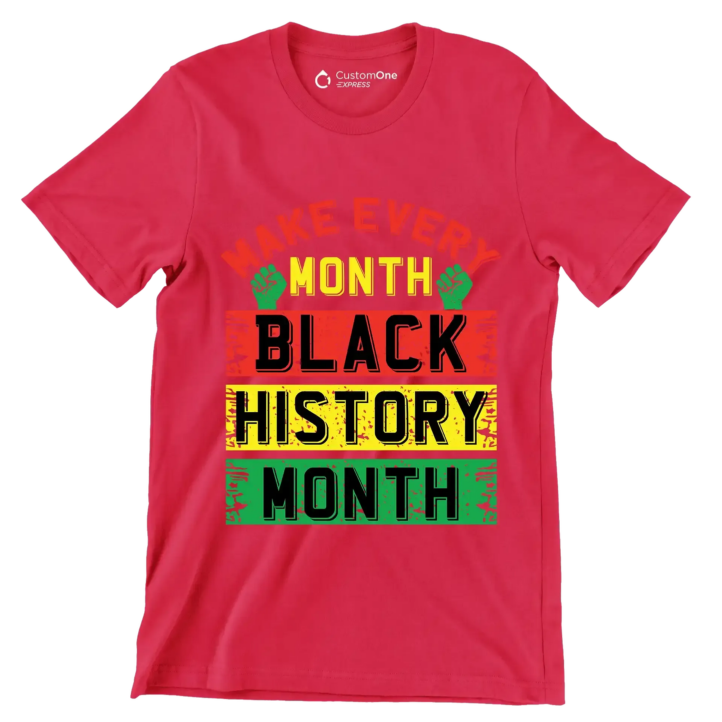 Make every month black history month - Martin Luther King T-Shirt-Red-S-Custom One Express