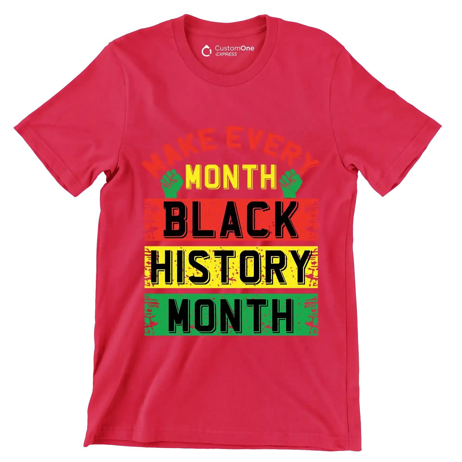 Make every month black history month - Martin Luther King T-Shirt-Red-S-Custom One Express