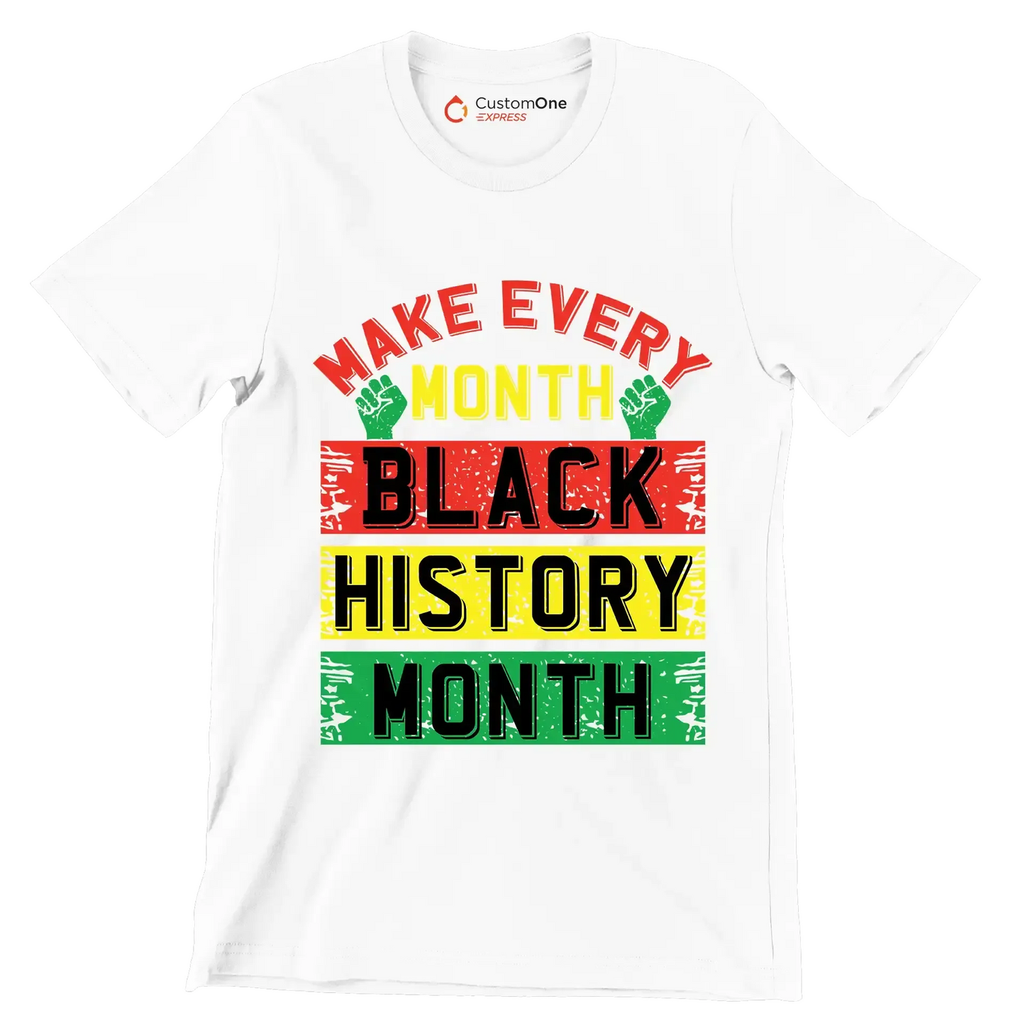 Make every month black history month - Martin Luther King T-Shirt-White-S-Custom One Express