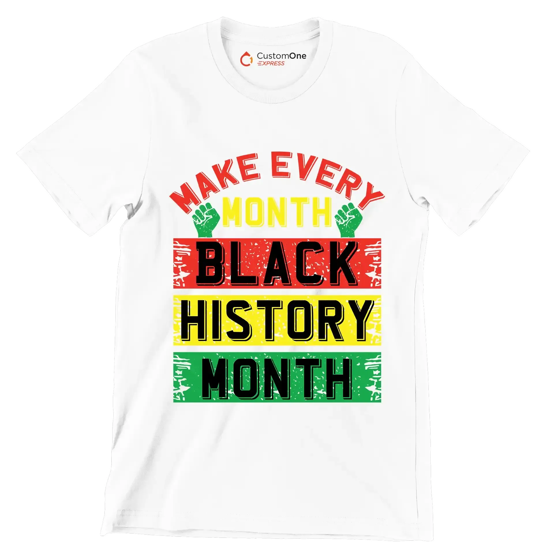 Make every month black history month - Martin Luther King T-Shirt-White-S-Custom One Express