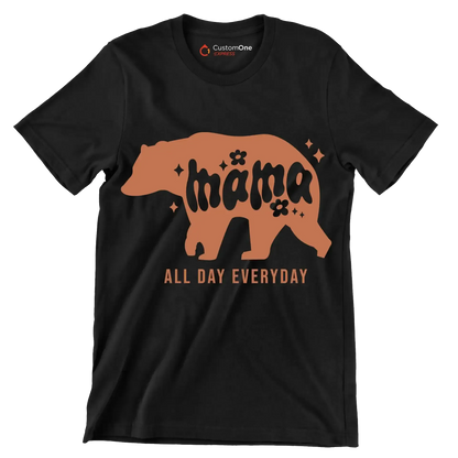 Mama All Day Every Day - Mother’s Day T-Shirt-Black-S-Custom One Express