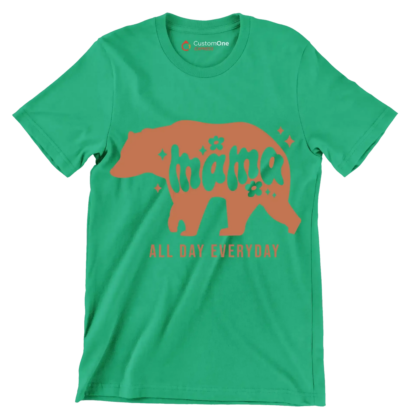 Mama All Day Every Day - Mother’s Day T-Shirt-Green-S-Custom One Express