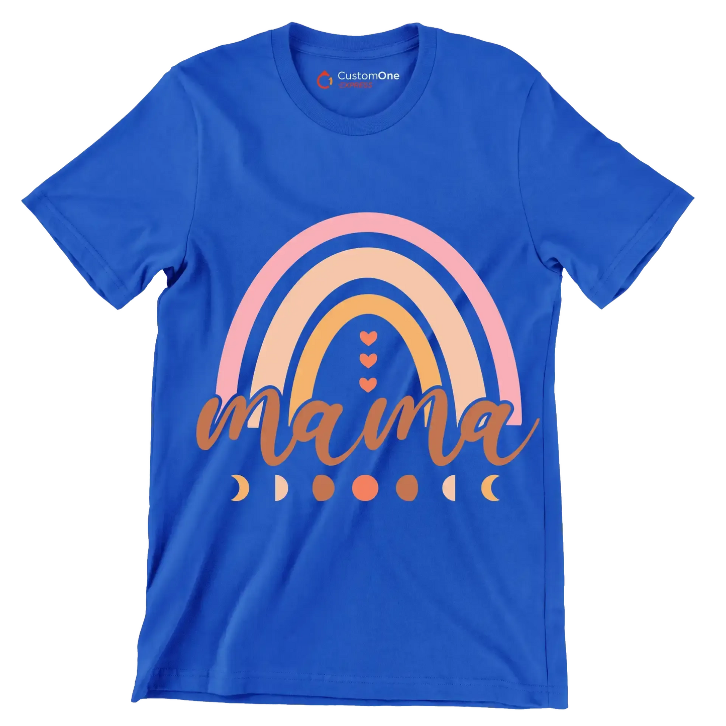 Mama - Mother’s Day T-Shirt-Blue-S-Custom One Express