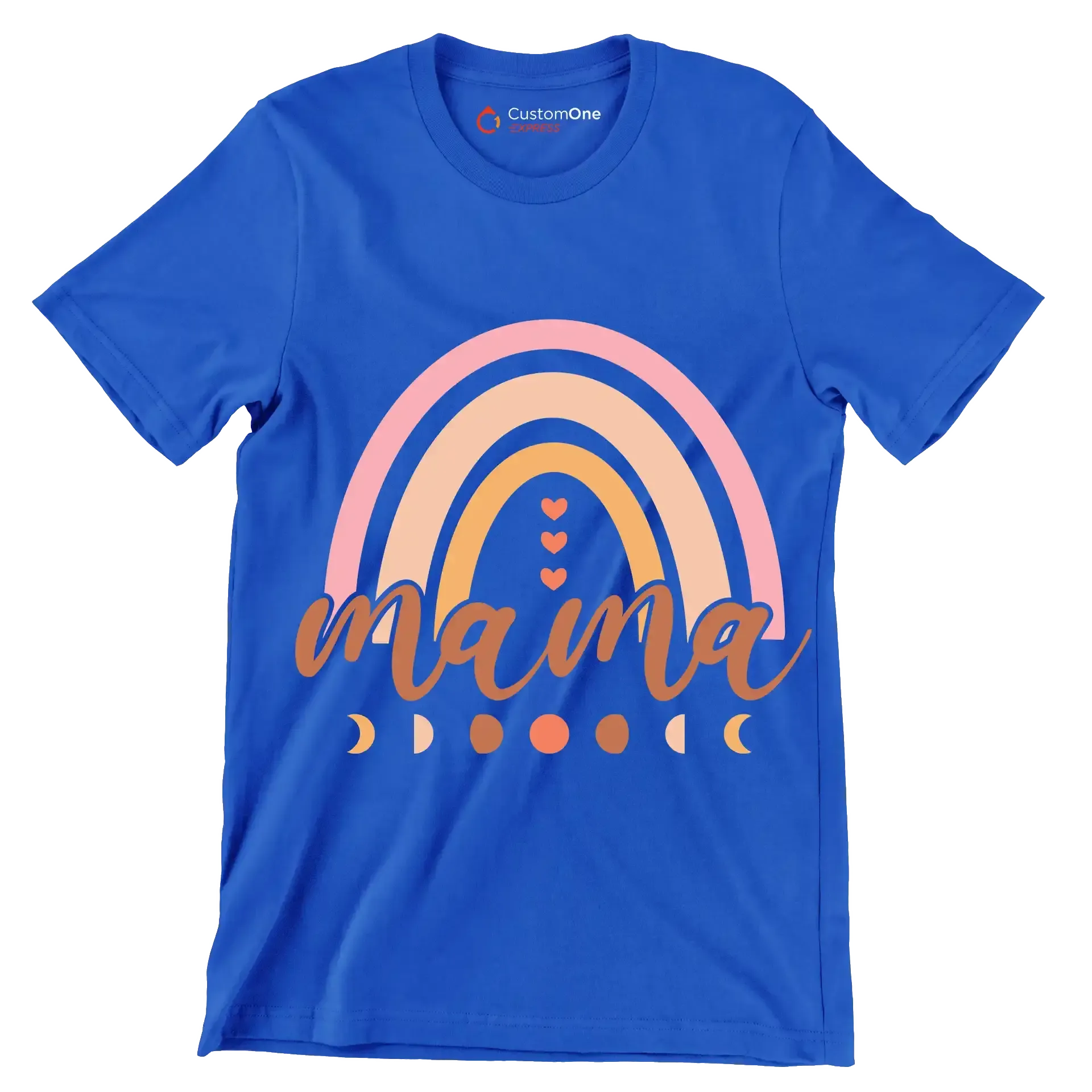 Mama - Mother’s Day T-Shirt-Blue-S-Custom One Express