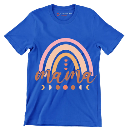 Mama - Mother’s Day T-Shirt-Blue-S-Custom One Express