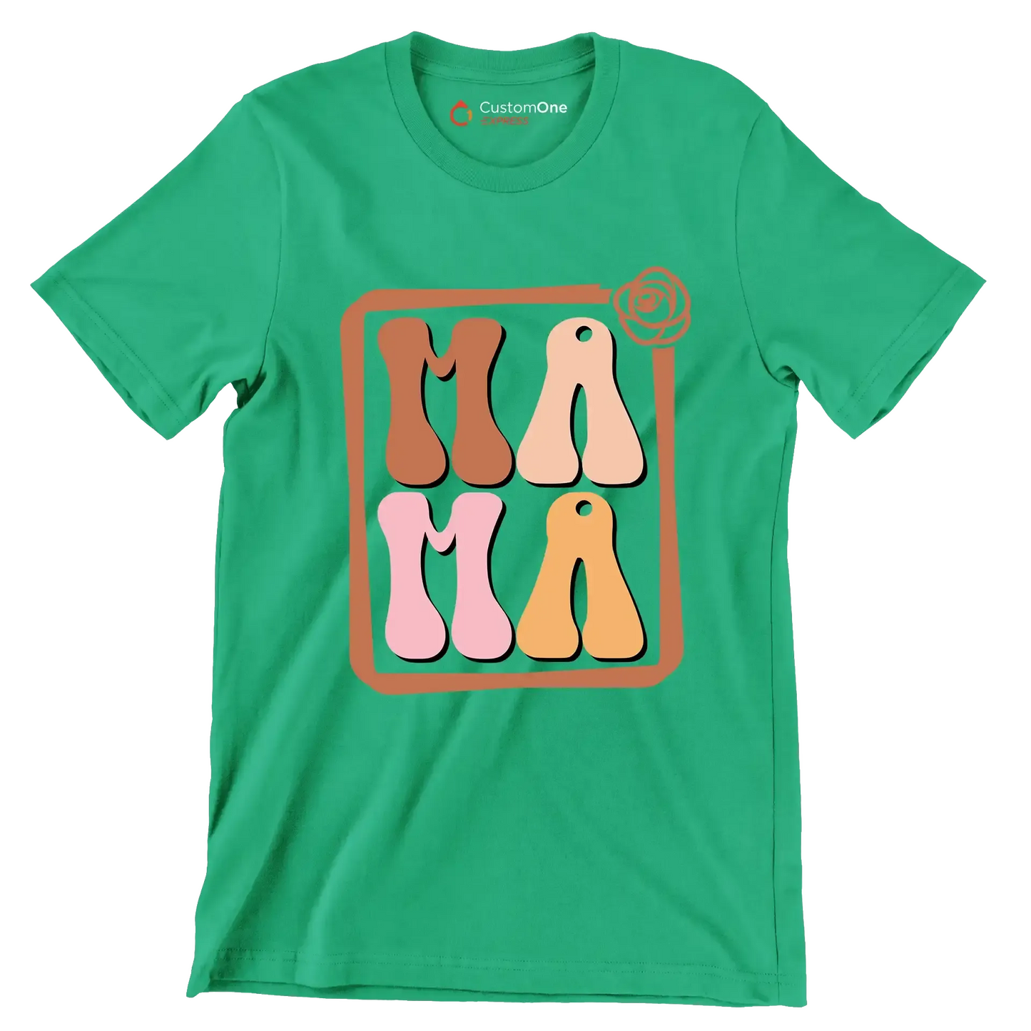 Mama - Mother’s Day T-Shirt-Green-S-Custom One Express