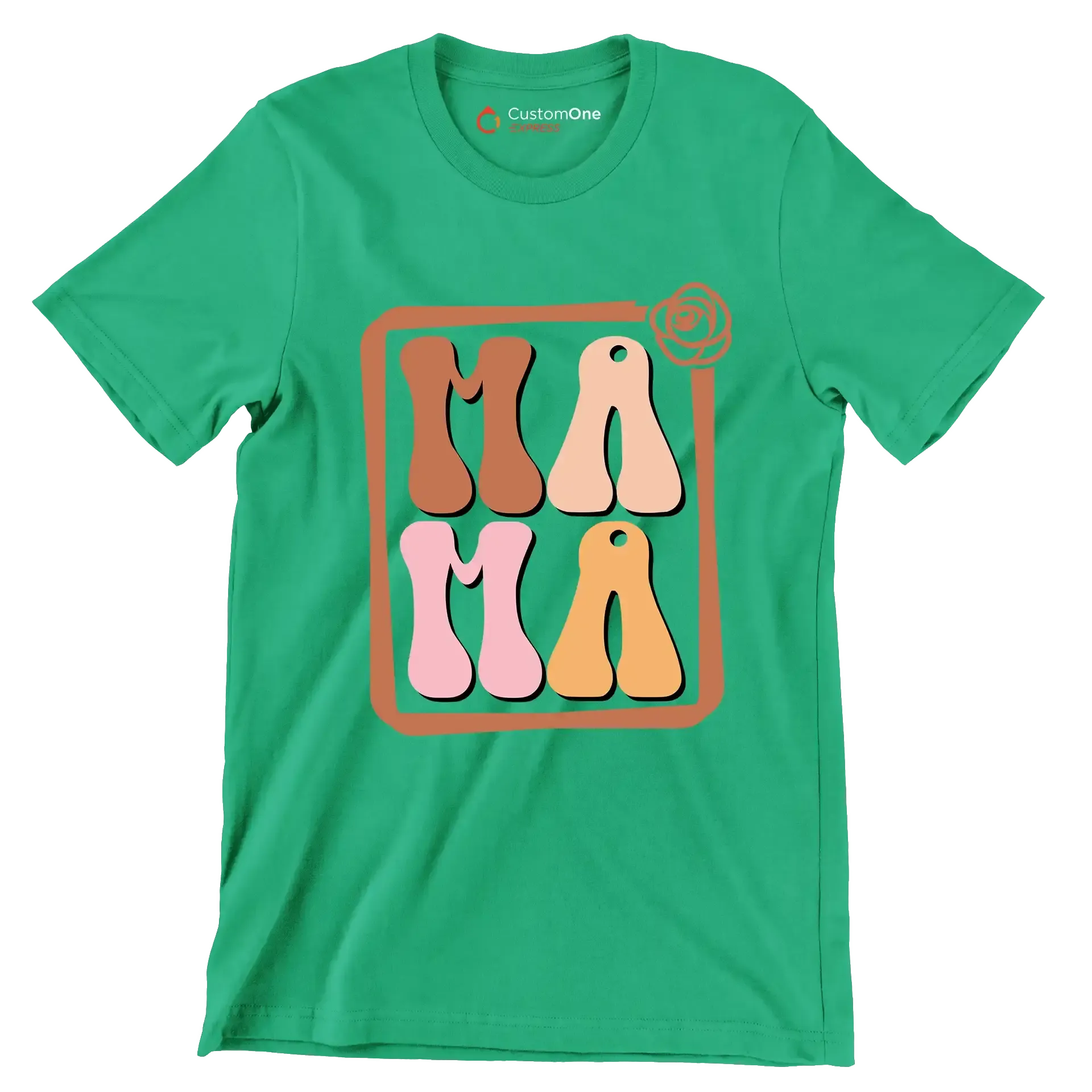 Mama - Mother’s Day T-Shirt-Green-S-Custom One Express