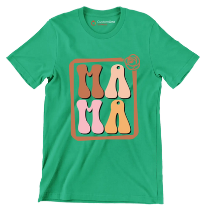 Mama - Mother’s Day T-Shirt-Green-S-Custom One Express