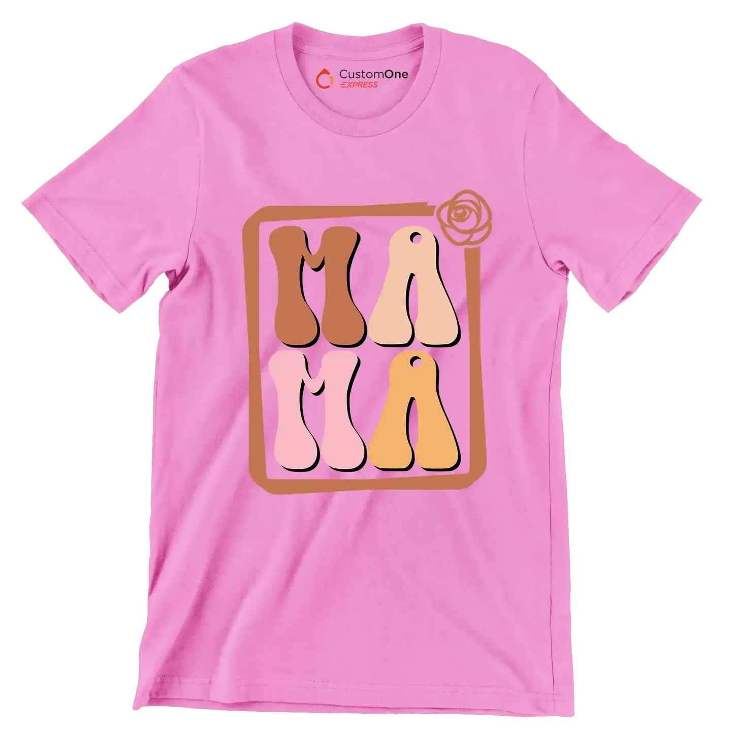 Mama - Mother’s Day T-Shirt-Pink-S-Custom One Express