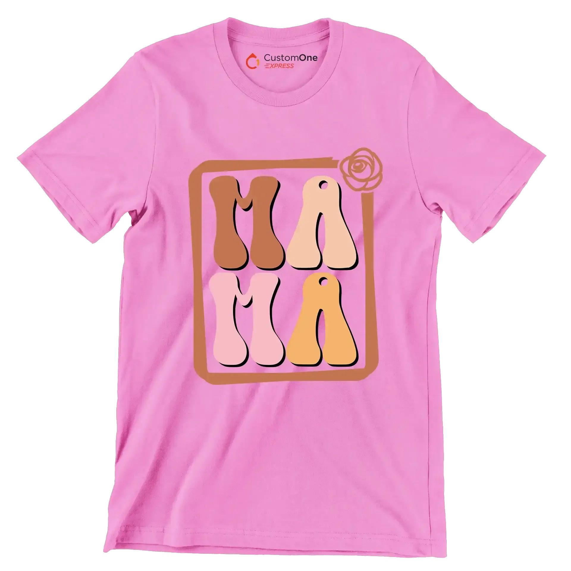 Mama - Mother’s Day T-Shirt-Pink-S-Custom One Express
