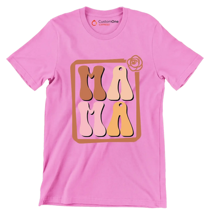 Mama - Mother’s Day T-Shirt-Pink-S-Custom One Express