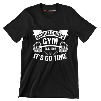 Mandelbaum's Gym Est 1993 It's Go Time - Gym Themed T-Shirt-Black-S-Custom One Express