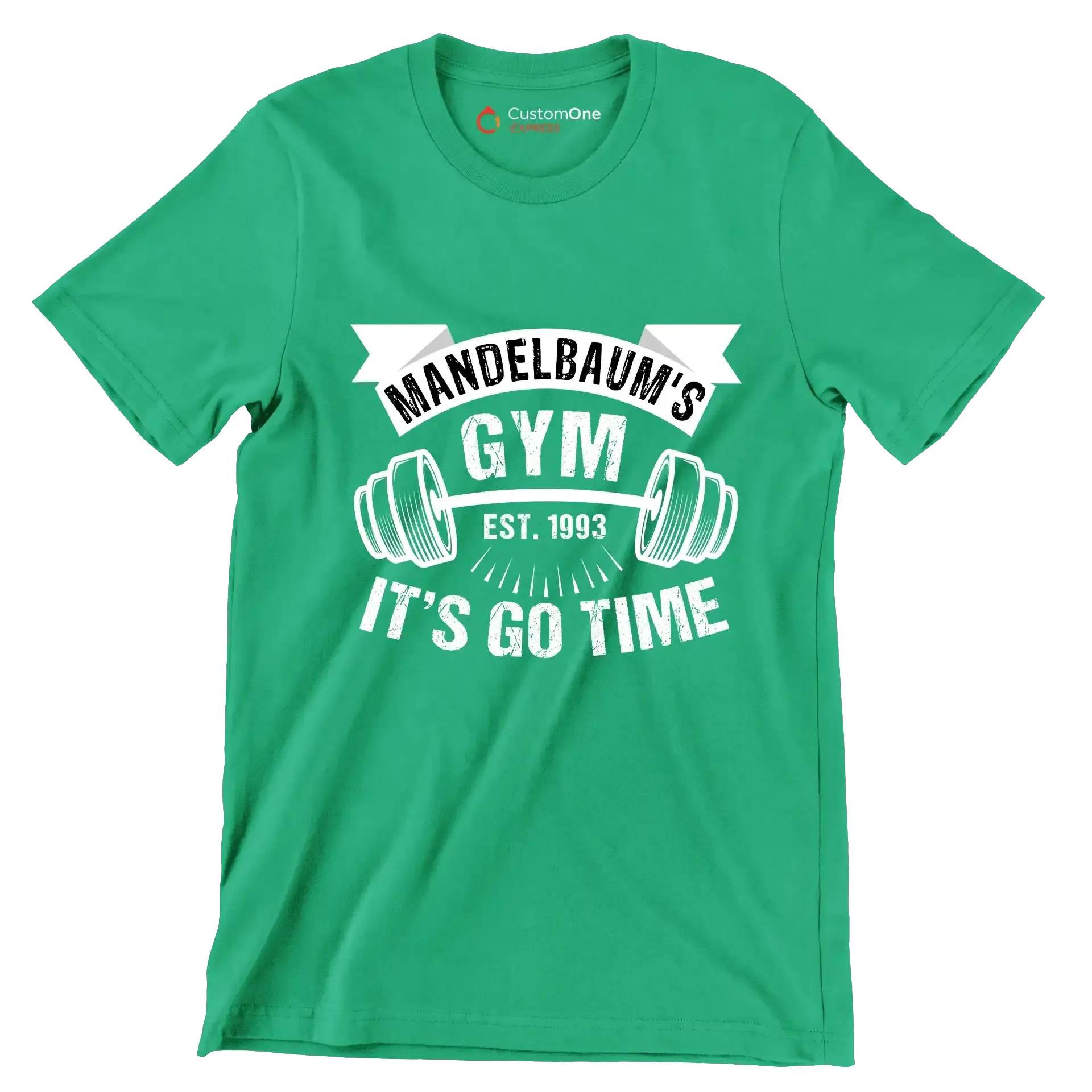 Mandelbaum's Gym Est 1993 It's Go Time - Gym Themed T-Shirt-Green-S-Custom One Express