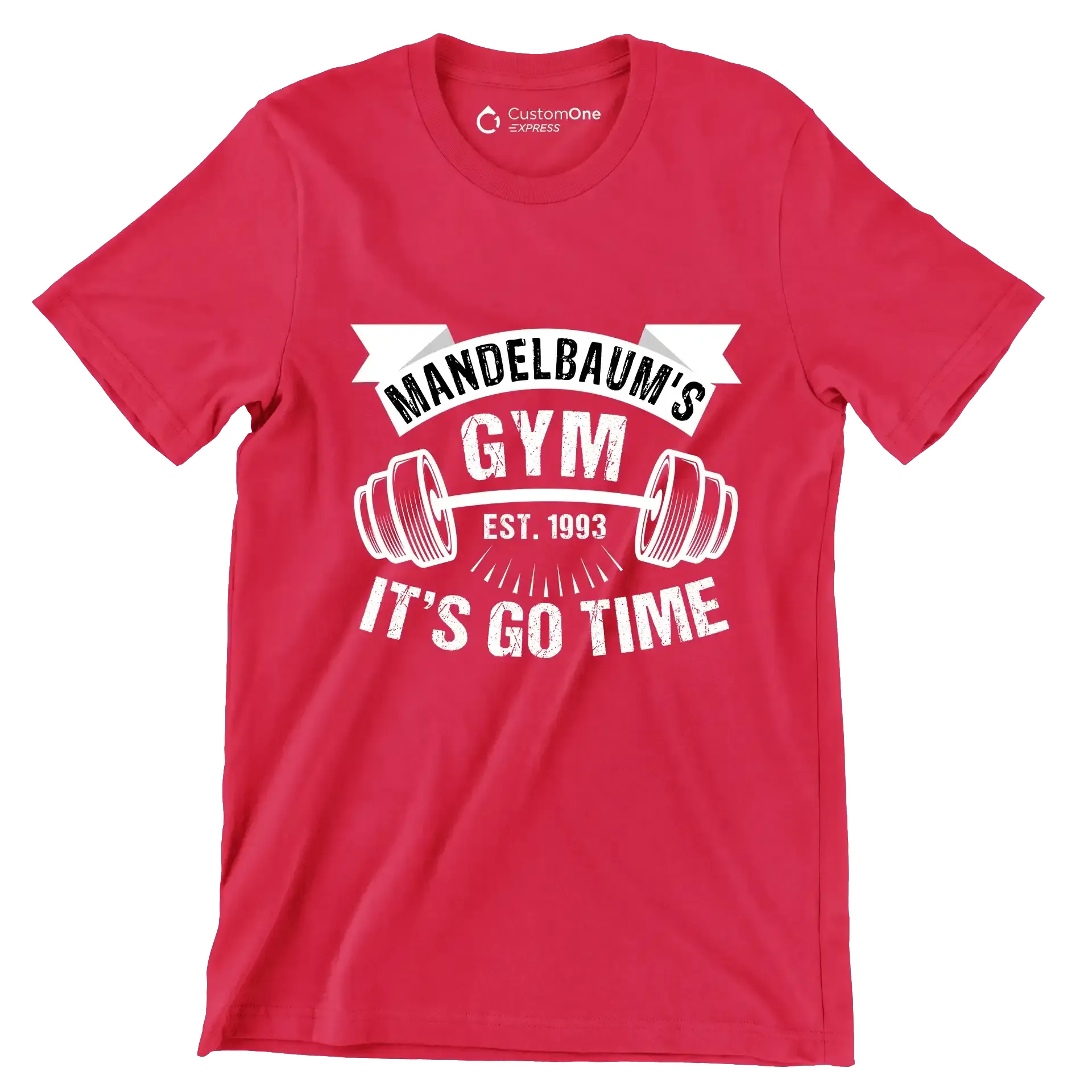 Mandelbaum's Gym Est 1993 It's Go Time - Gym Themed T-Shirt-Red-S-Custom One Express