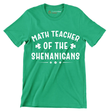 Math Teacher Of The Shenanigans - St. Patrick's Day T-Shirt-Green-S-Custom One Express