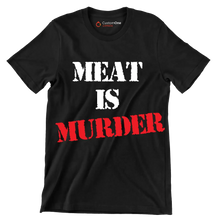 Meat is murder - Vegan Themed T-Shirt-Black-S-Custom One Express