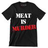 Meat is murder - Vegan Themed T-Shirt-Black-S-Custom One Express