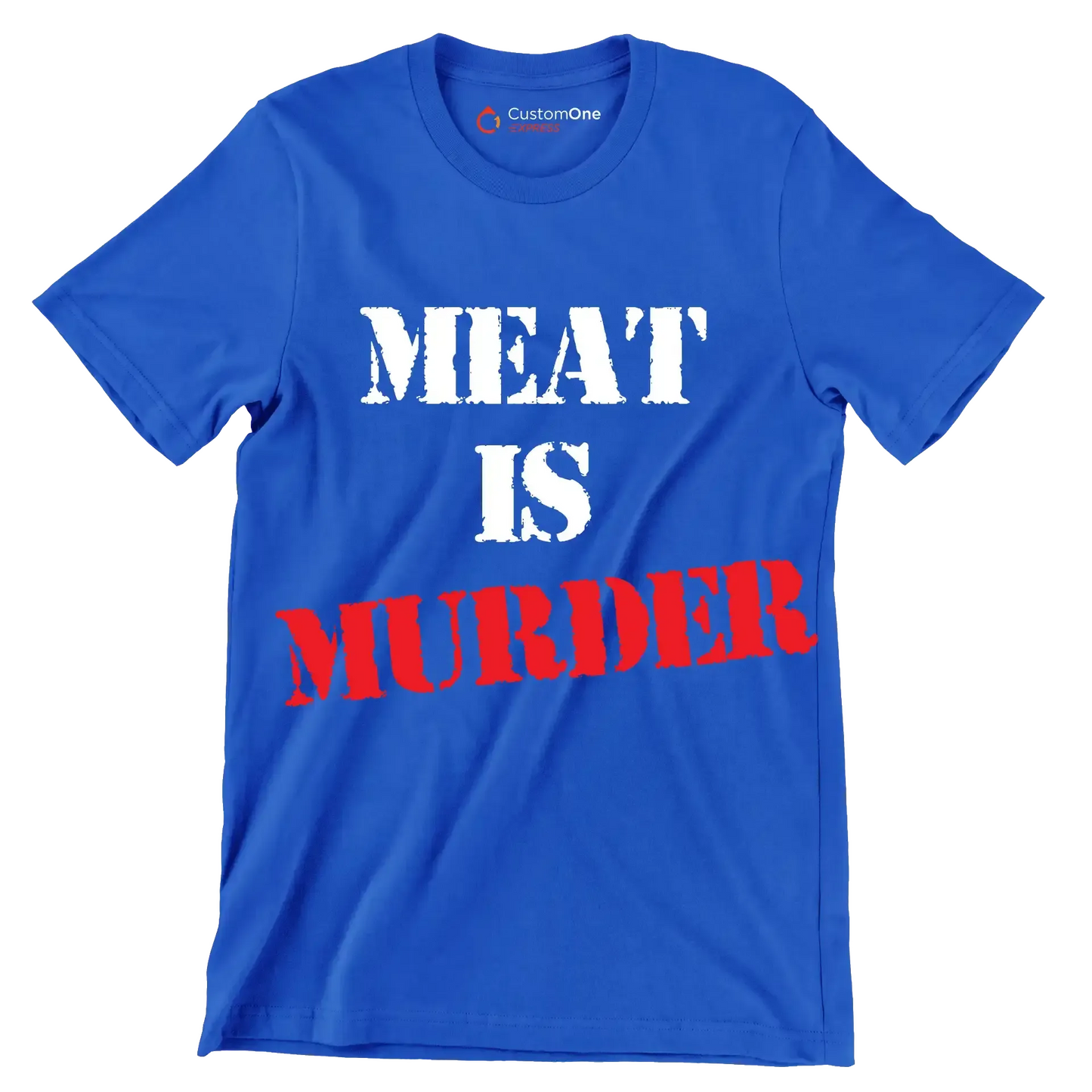 Meat is murder - Vegan Themed T-Shirt-Blue-S-Custom One Express