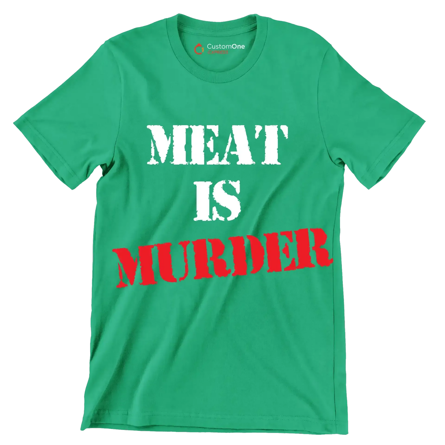 Meat is murder - Vegan Themed T-Shirt-Green-S-Custom One Express