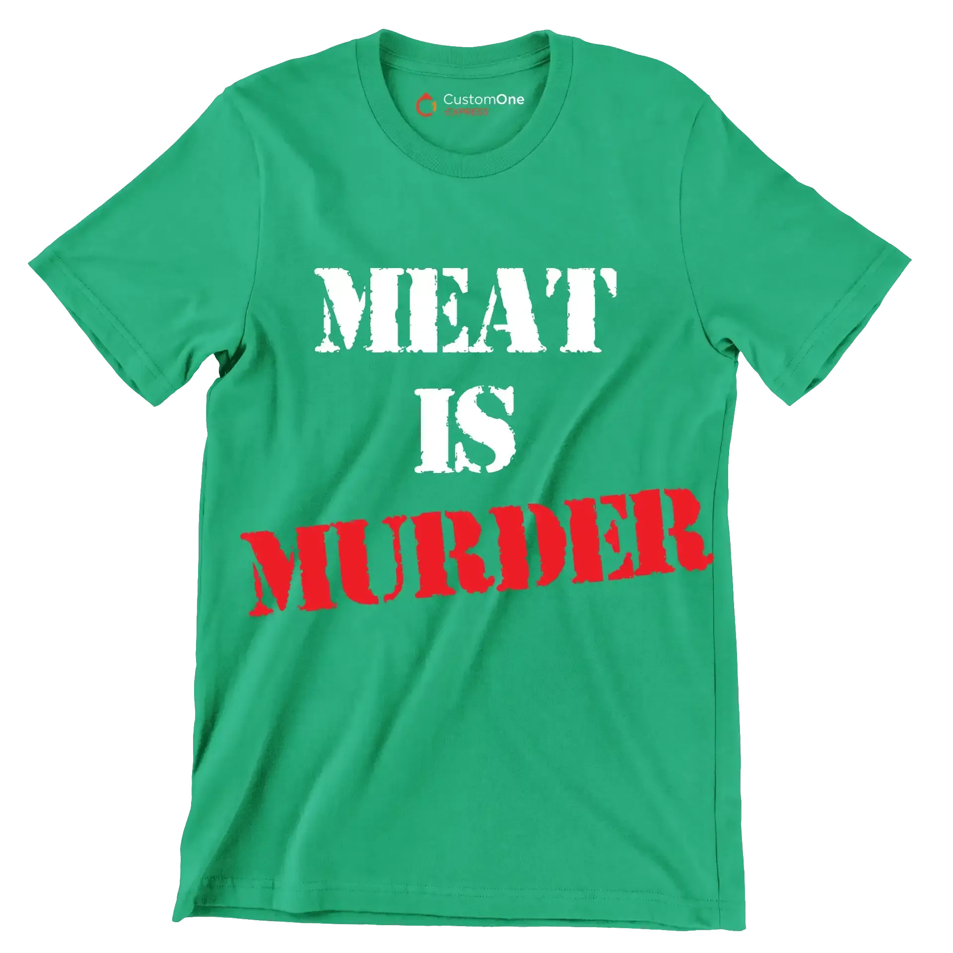 Meat is murder - Vegan Themed T-Shirt-Green-S-Custom One Express