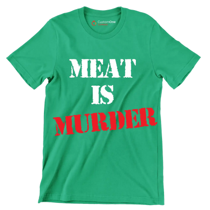 Meat is murder - Vegan Themed T-Shirt-Green-S-Custom One Express