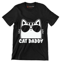 Mens Vintage Cat Daddy Cat - Cat Themed T-Shirt-Black-S-Custom One Express